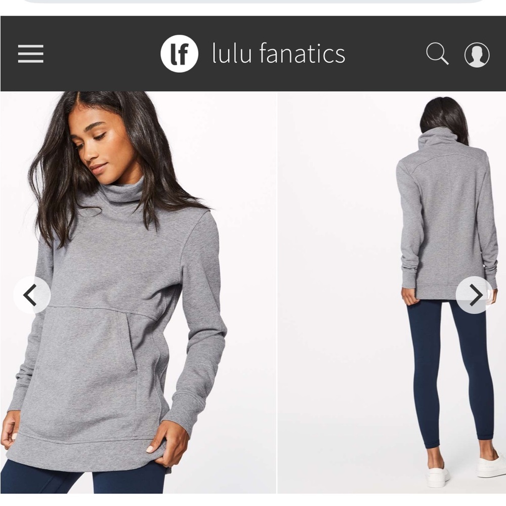 Lululemon Press Pause Pullover Sweatshirt Sz 2 Heathered Medium Grey 232